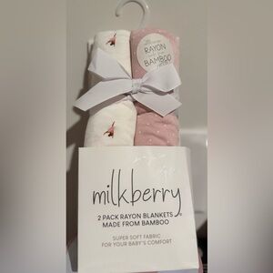 Milkberry Bamboo Baby Blankets Swaddle
Nursing Cover Burp Cloth Set of 2